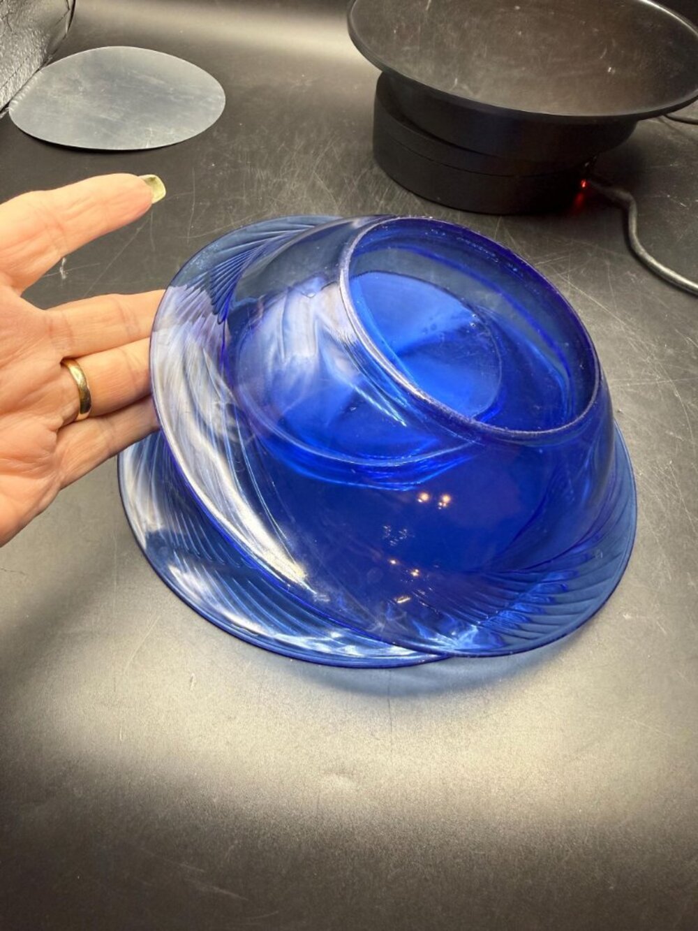 Pyrex Cobalt Blue Festiva Swirl Soup Bowl Set of 2 - Picture 4 of 5